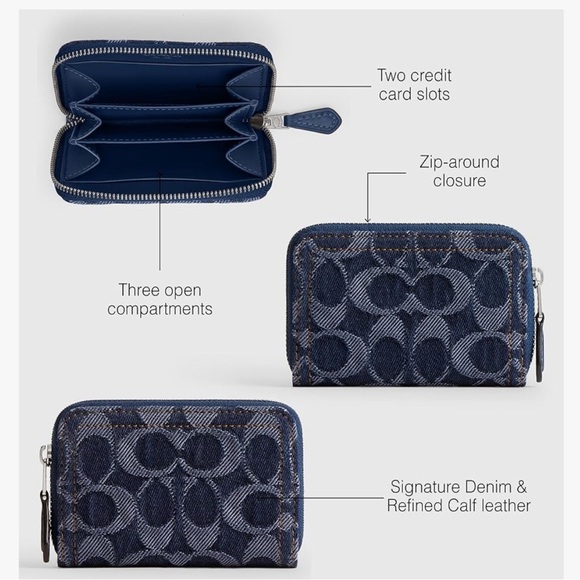 Coach Denim Monogram Wristlet - Picture 4 of 4